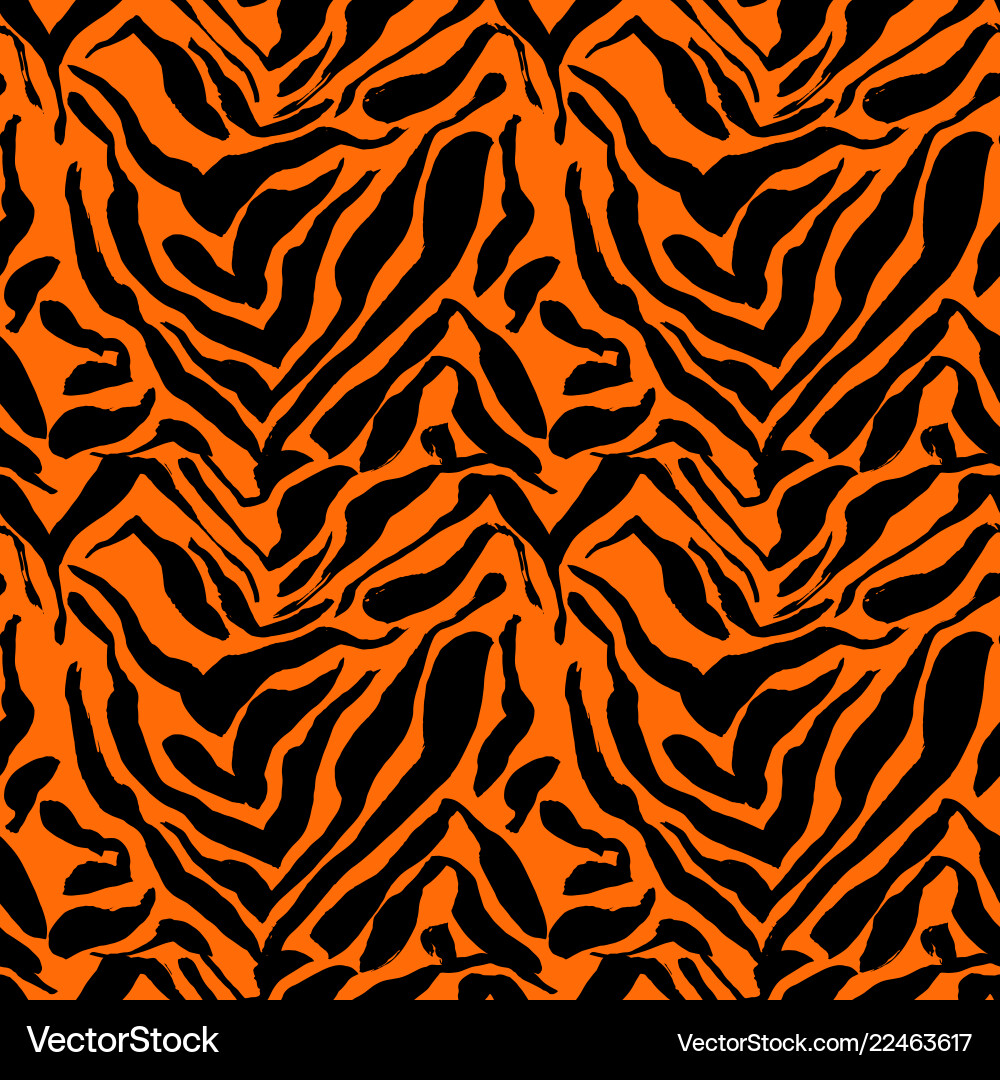 Tiger print seamless pattern vector image