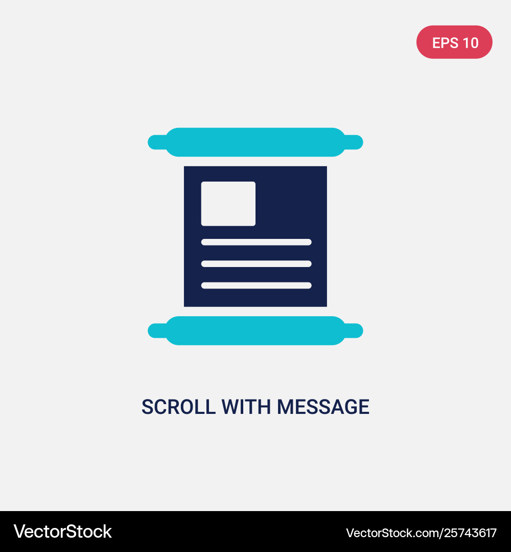 Two color scroll with message inside icon from Vector Image