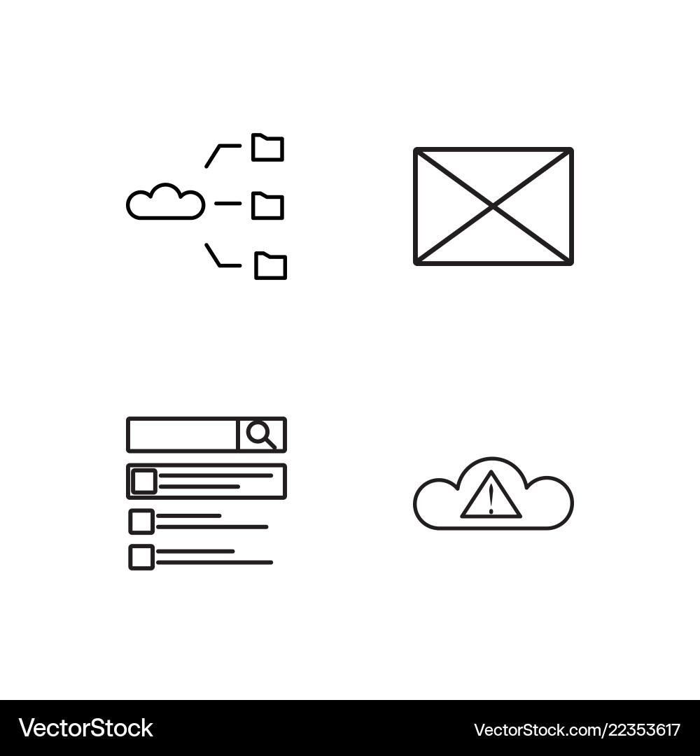 Web simple outlined icons set vector image