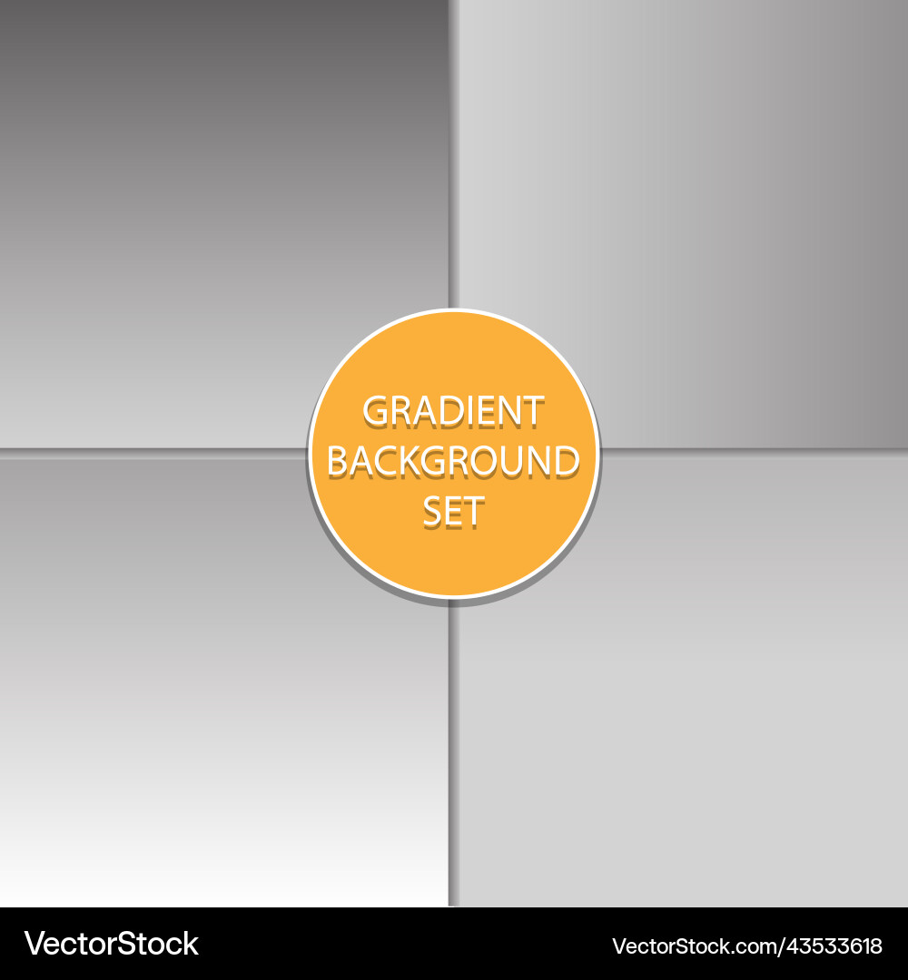 Abstract gradient gray template background set Abstract gradient gray template background set vector image