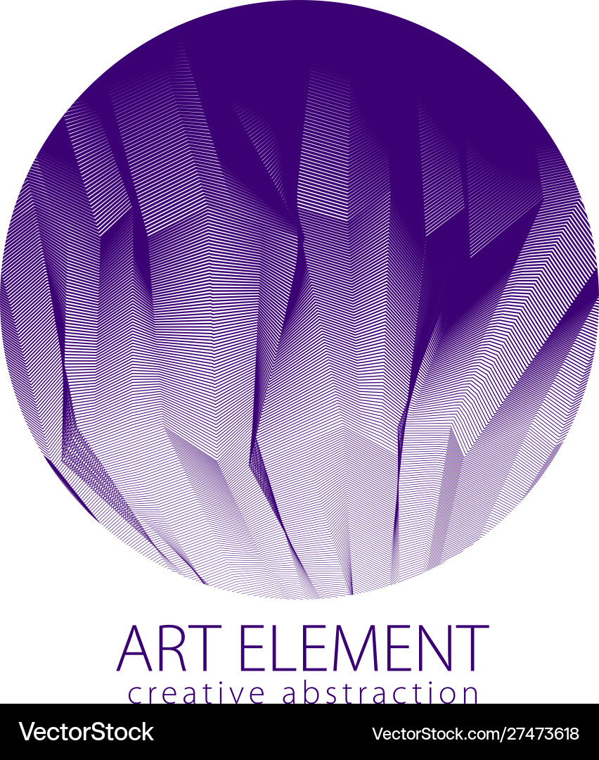 Abstraction art linear textured element in round Abstraction art linear textured element in round Vector Image