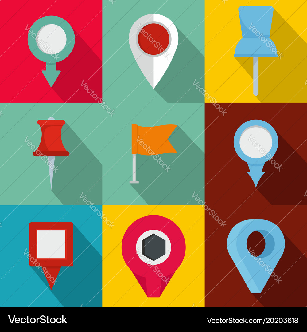 Break point icons set flat style Vector Image