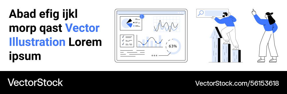Business analysis with graphs data insights Business analysis with graphs data insights vector image