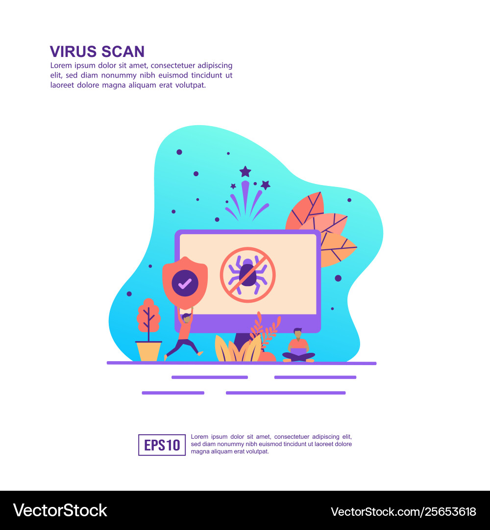Concept virus scan modern conceptual Concept virus scan modern conceptual vector image