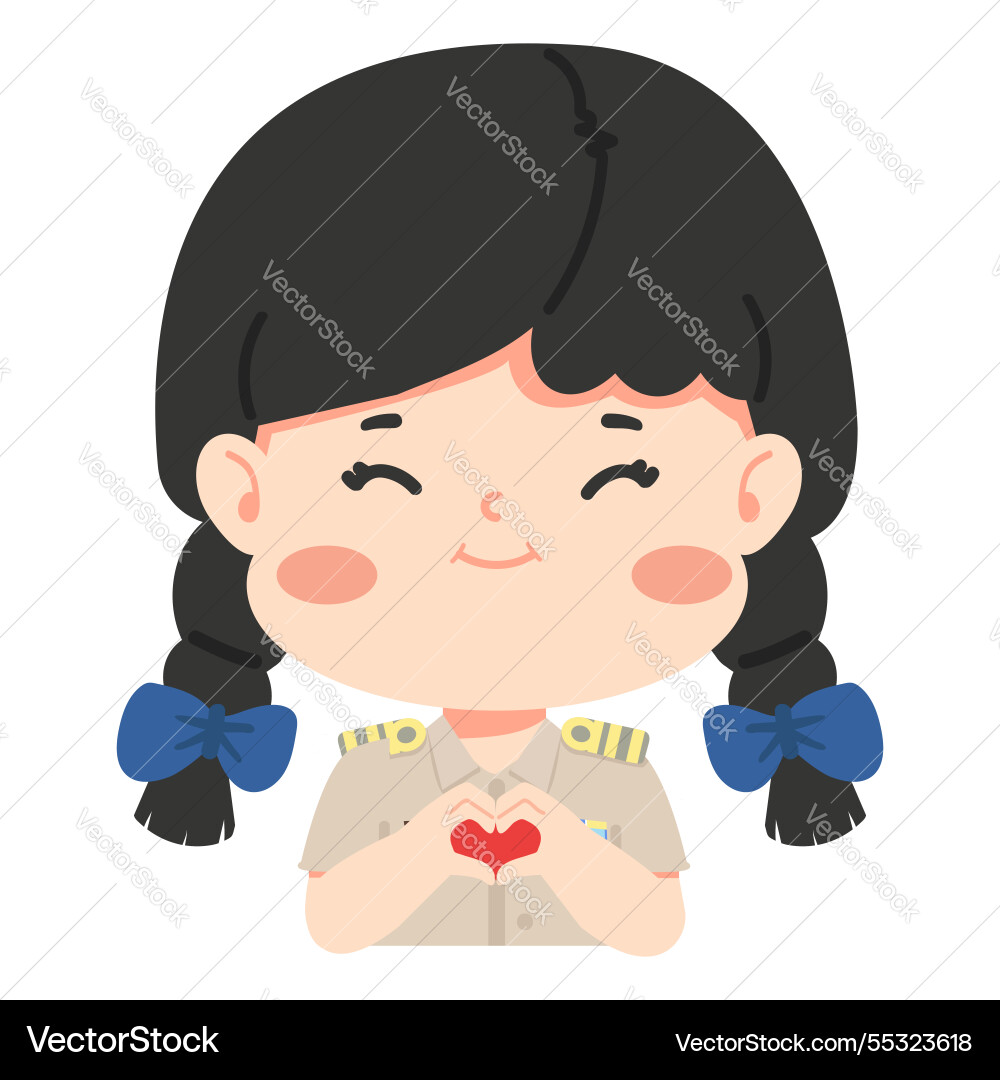 Female teacher making a heart gesture Female teacher making a heart gesture vector image