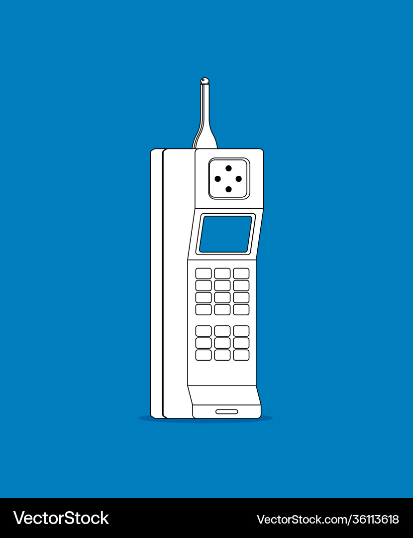 Flat icon phone with keypad and display Flat icon phone with keypad and display Vector Image
