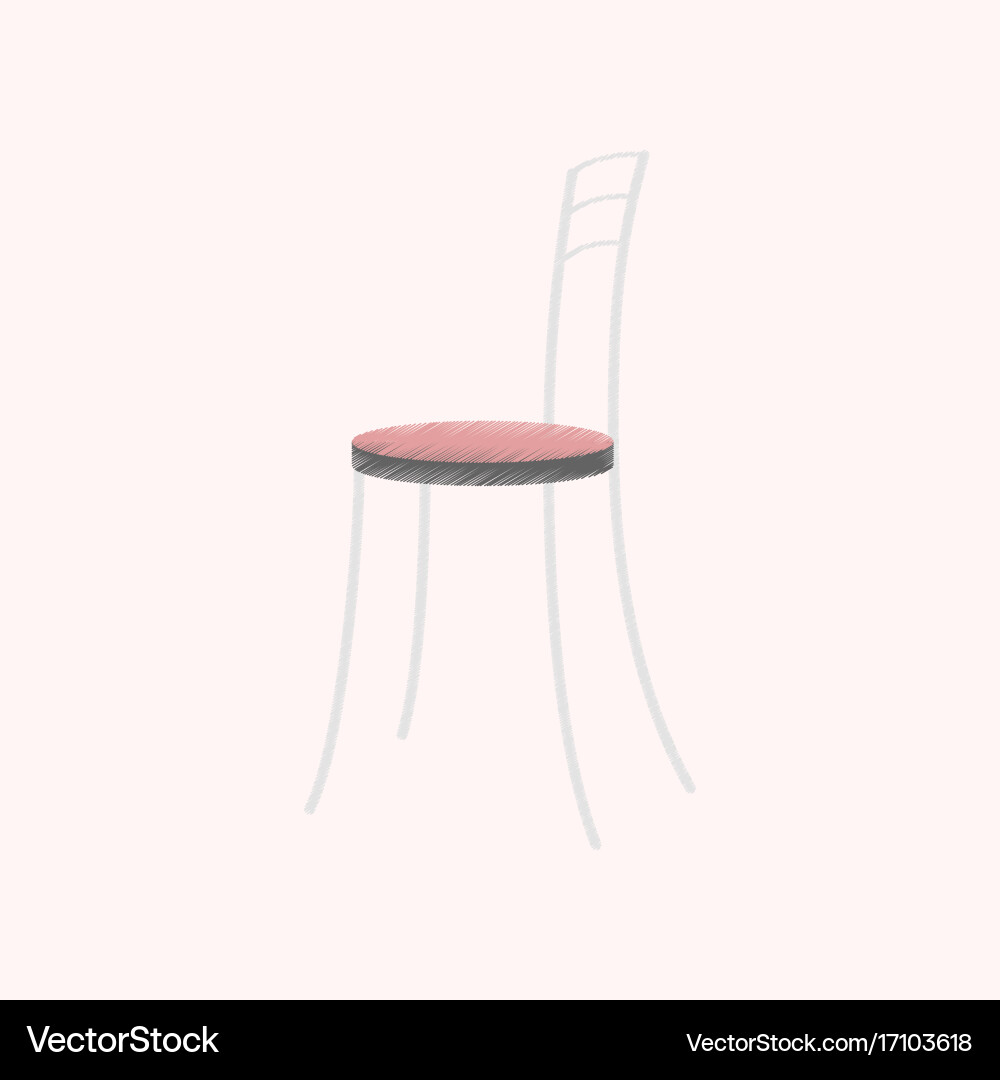 Flat shading style icon chair vector image