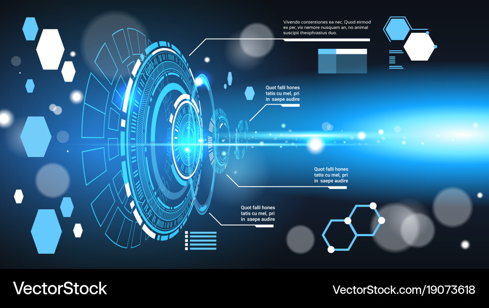 Futuristic Tech Backgrounds - Abstract Elements Vector Image