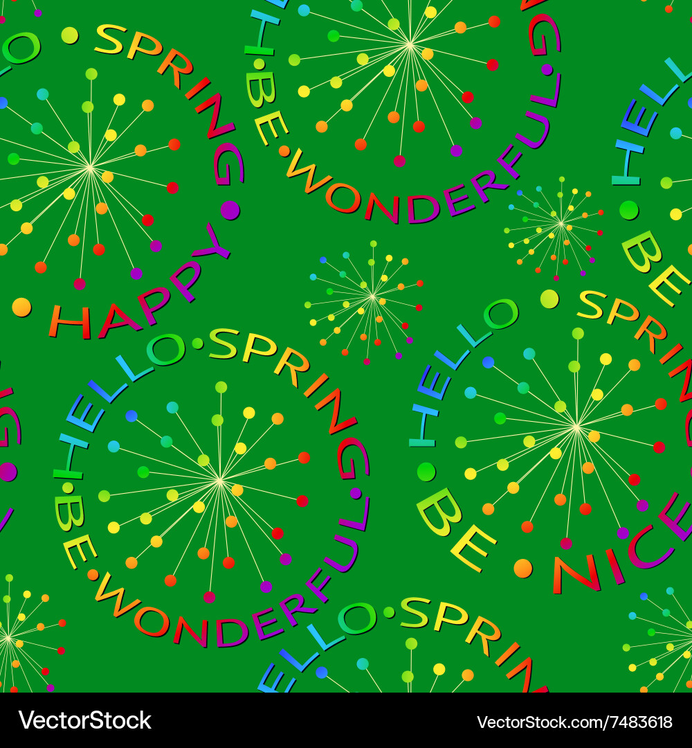 Hello spring seamless pattern Vector Image