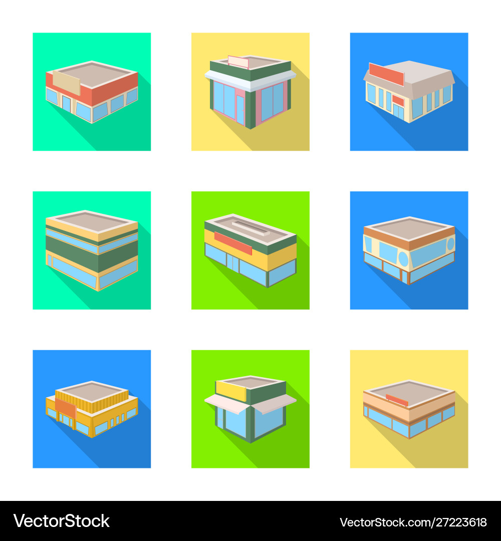 Isolated object and urban icon set Vector Image