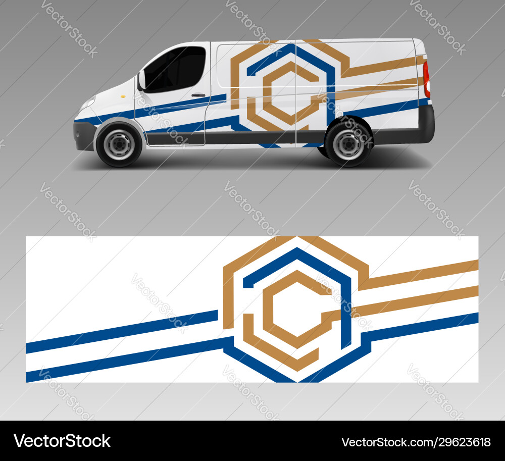Modern Van Wrap Templates Vector Image