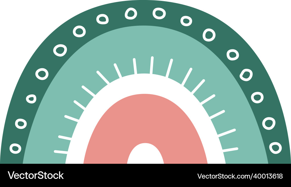 Scandinavian semi circle pattern element rainbow Scandinavian semi circle pattern element rainbow vector image