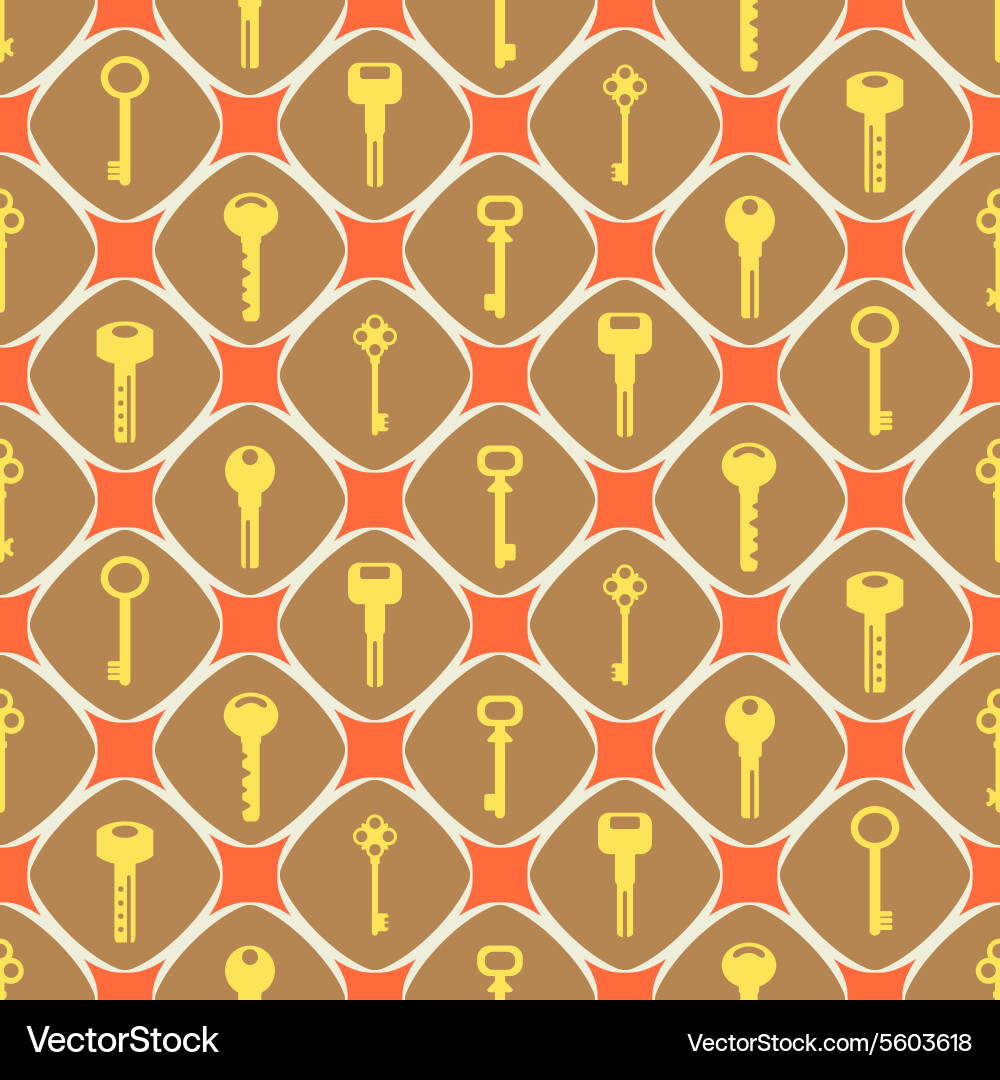 Seamless background with keys vector image