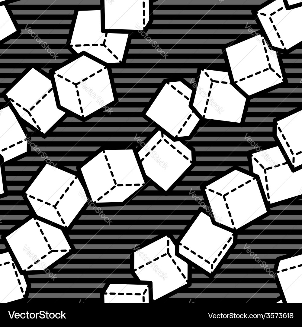Seamless pattern with diagonal cube lines vector image