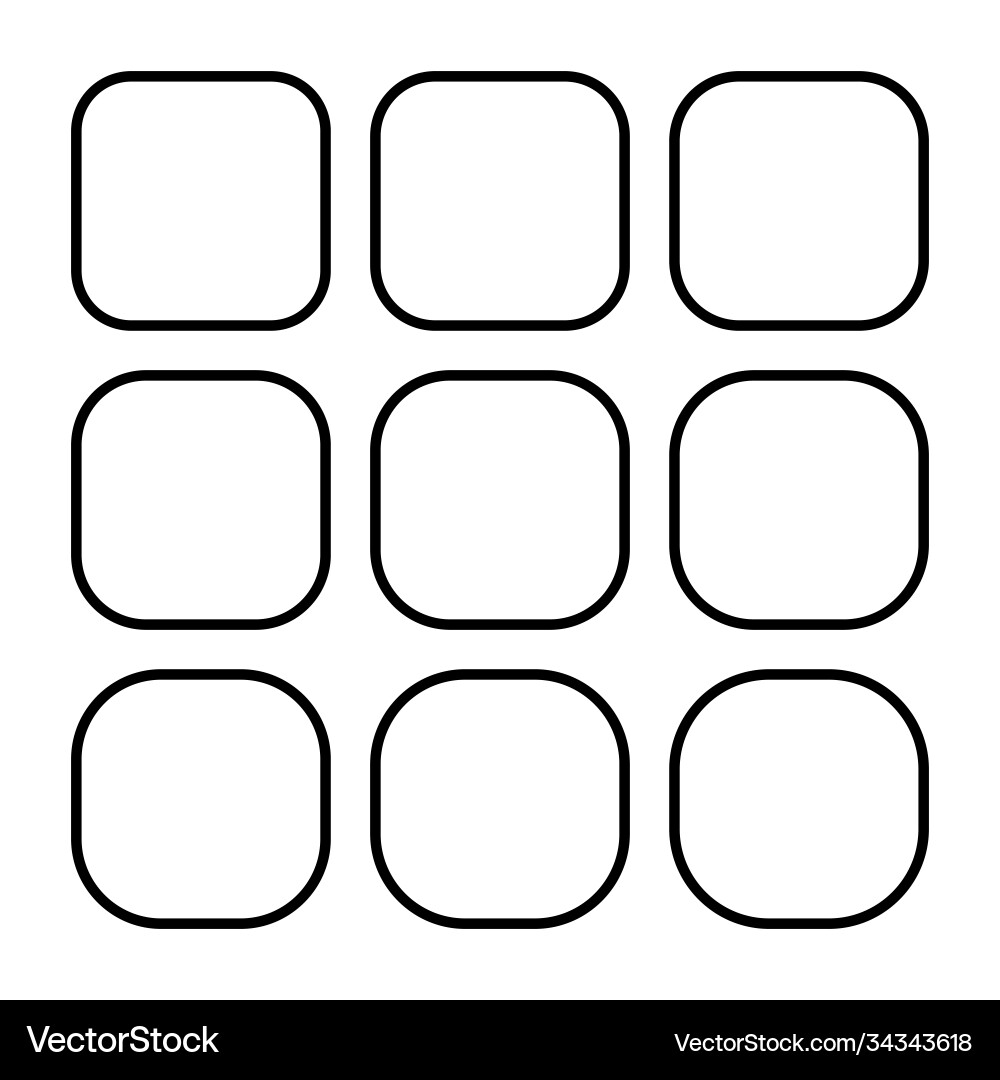Set empty frame collection outline border vector image