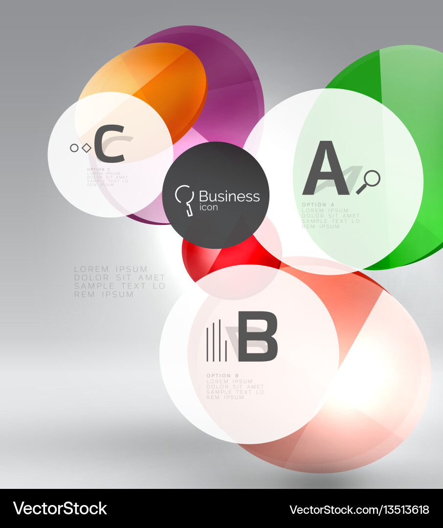 Shiny circles with text in 3d space Shiny circles with text in 3d space vector image