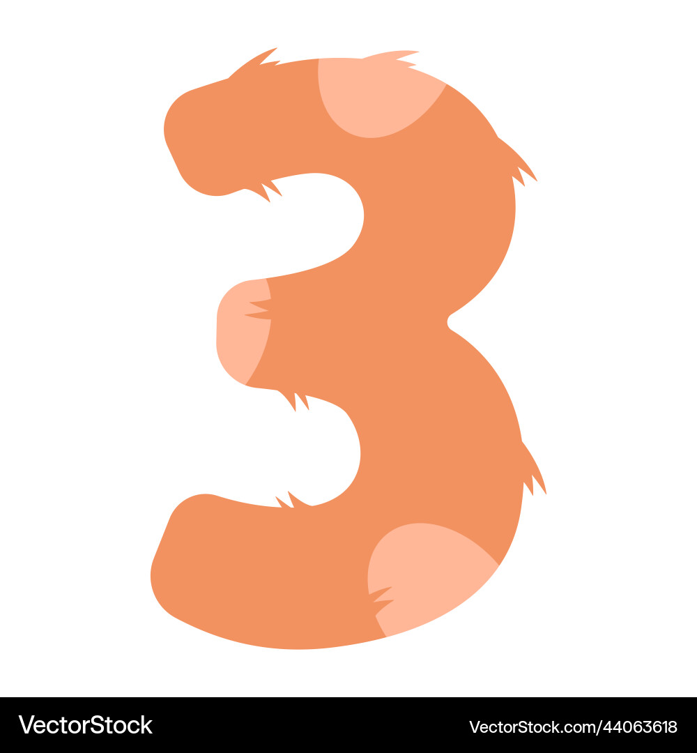 Stylized number 3 with print Stylized number 3 with print vector image