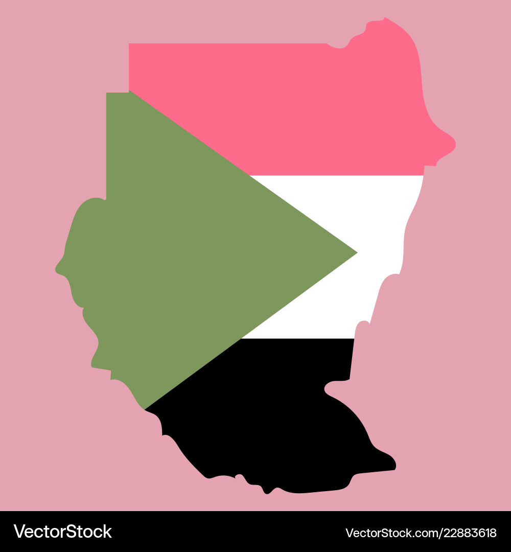 Sudan flag and map on the gray background Sudan flag and map on the gray background vector image