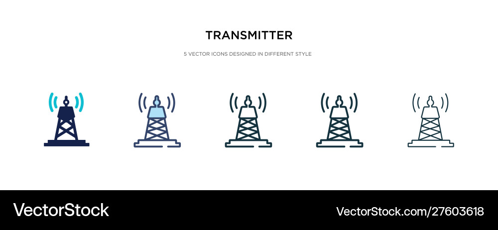 Transmitter icon in different style two colored Transmitter icon in different style two colored vector image