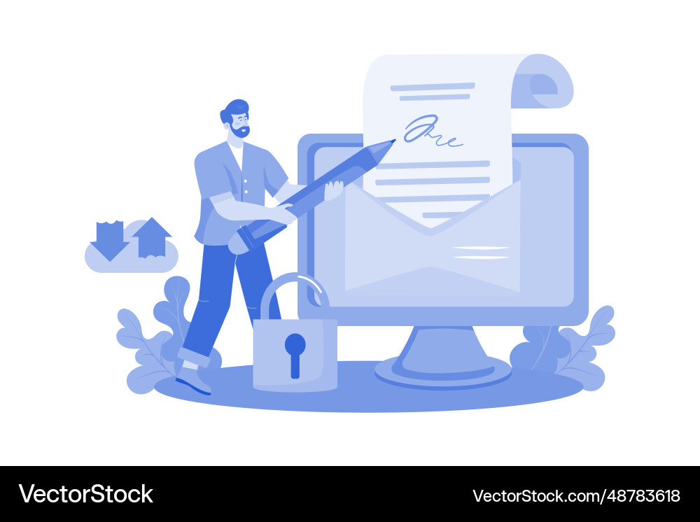 Users personalize messages with email signatures Vector Image