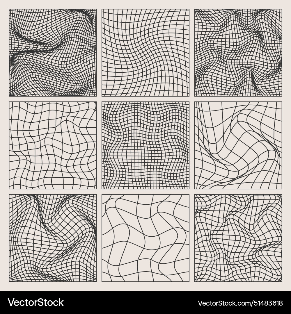 Wireframe shapes lined perspective mesh 3d grid Wireframe shapes lined perspective mesh 3d grid Vector Image