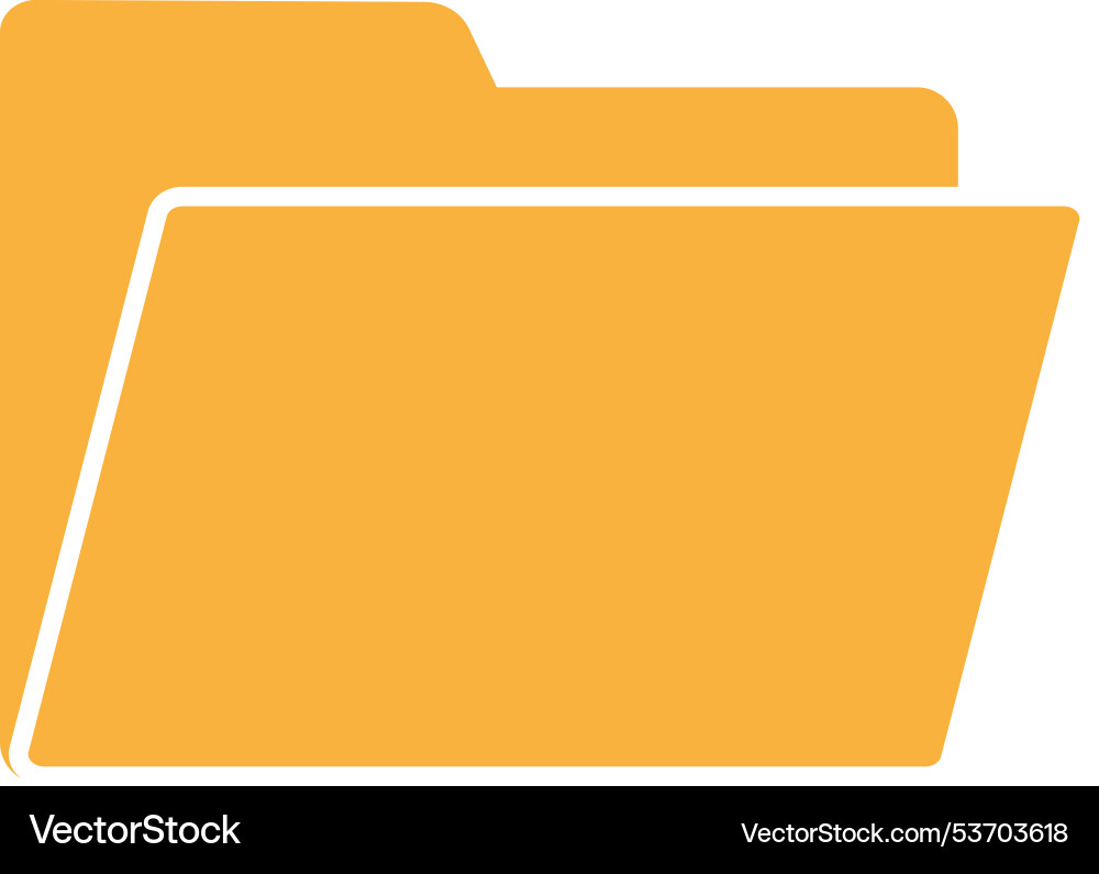 Yellow folder icon file collection document vector image