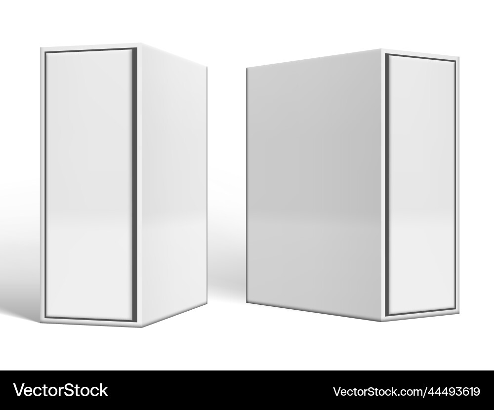 3d various blank package box with shadows set 3d various blank package box with shadows set Vector Image