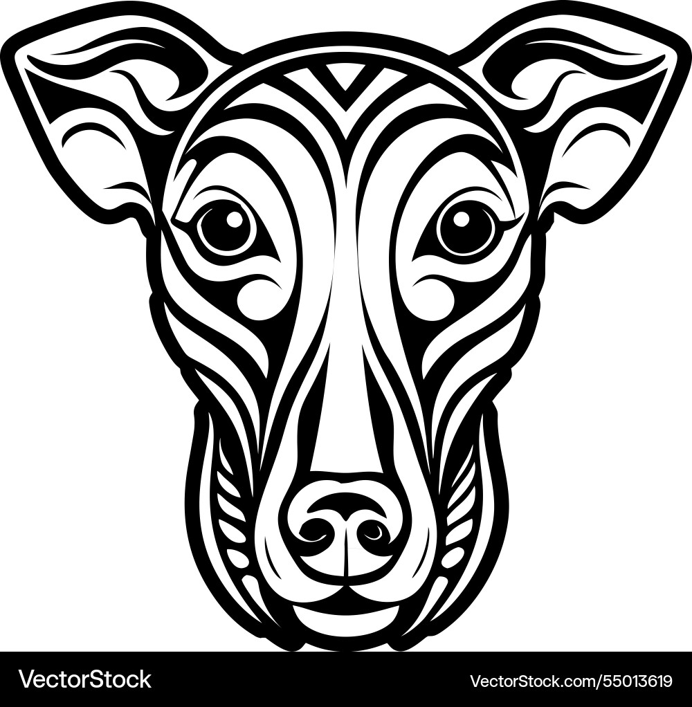 A filled style icon of whippet Vector Image