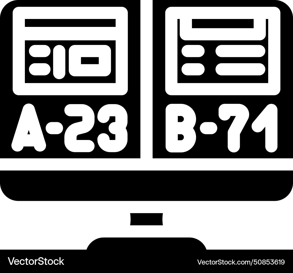 Ab testing ux ui design glyph icon Ab testing ux ui design glyph icon vector image