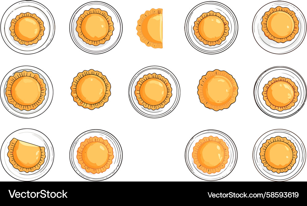 Array of golden empanadas in a neat culinary Vector Image