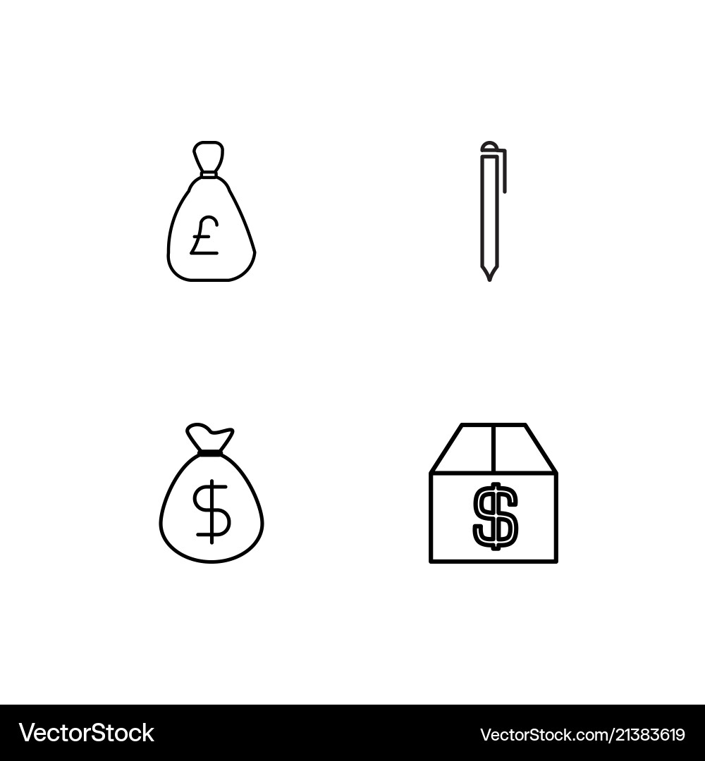 Banking linear icons set simple outline Vector Image