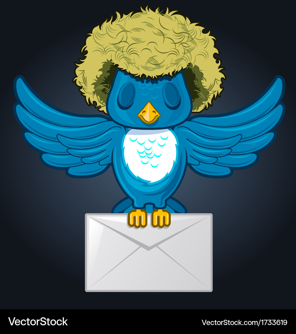 Bird with messages Vector Image