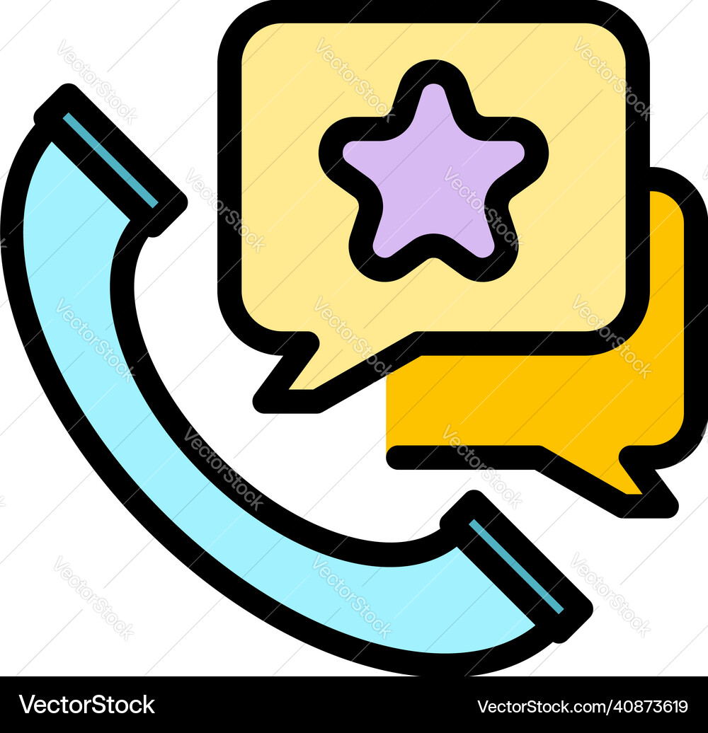 Call rating agent icon color outline Call rating agent icon color outline vector image