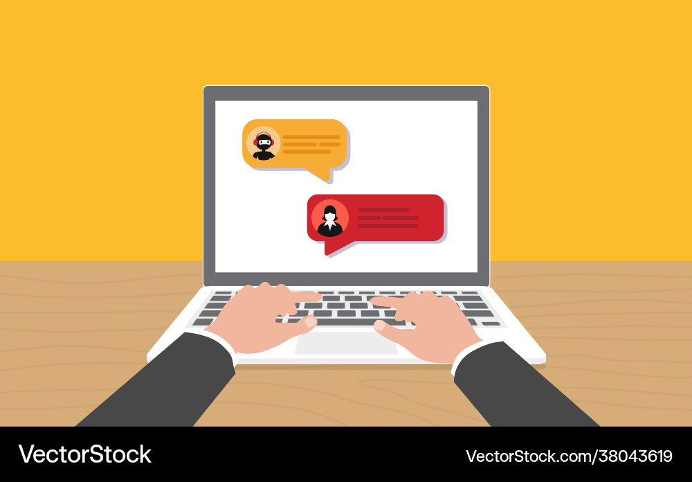 Chat bot ai and customer service support concept Chat bot ai and customer service support concept Vector Image