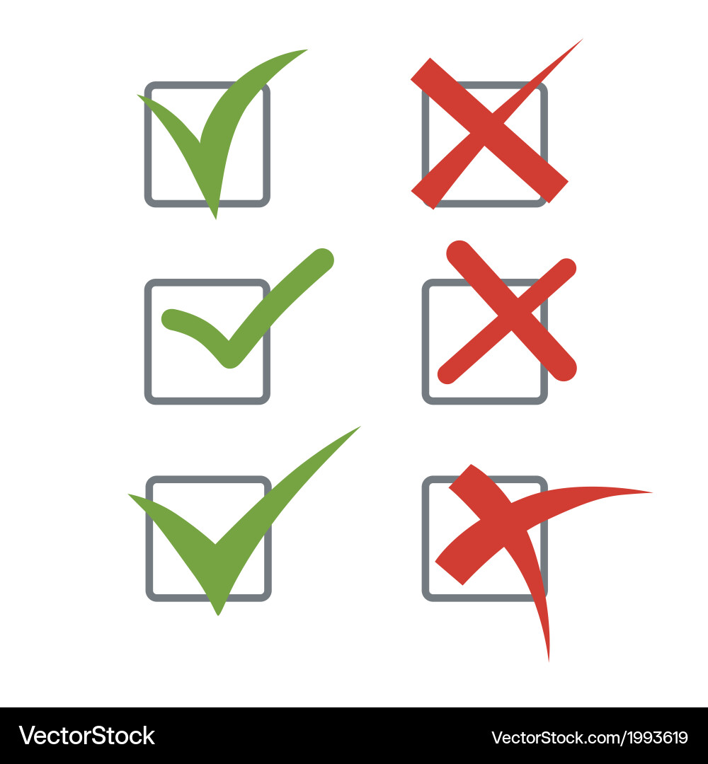 Check Marks and Survey Icons vector image