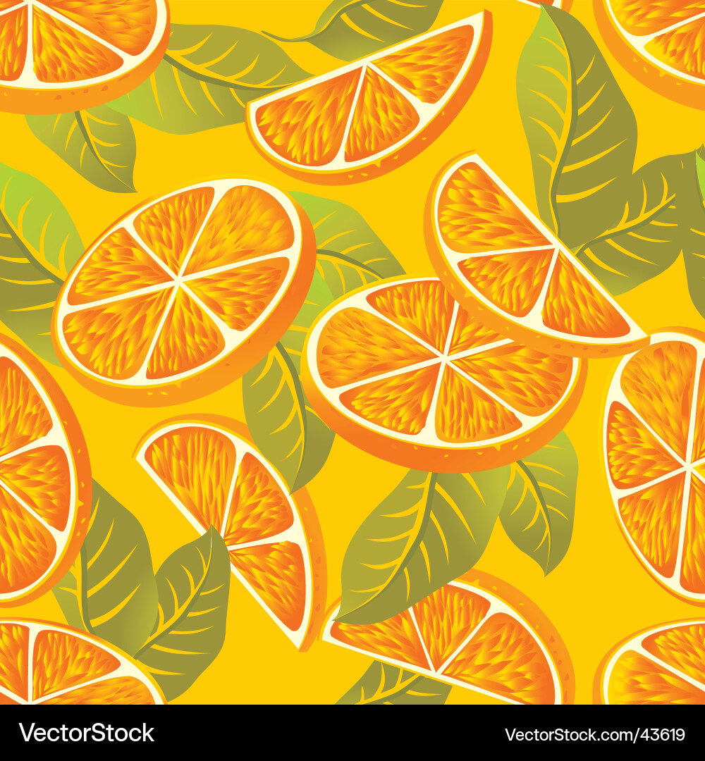 Citrus Pattern - Juicy Orange Vector Image