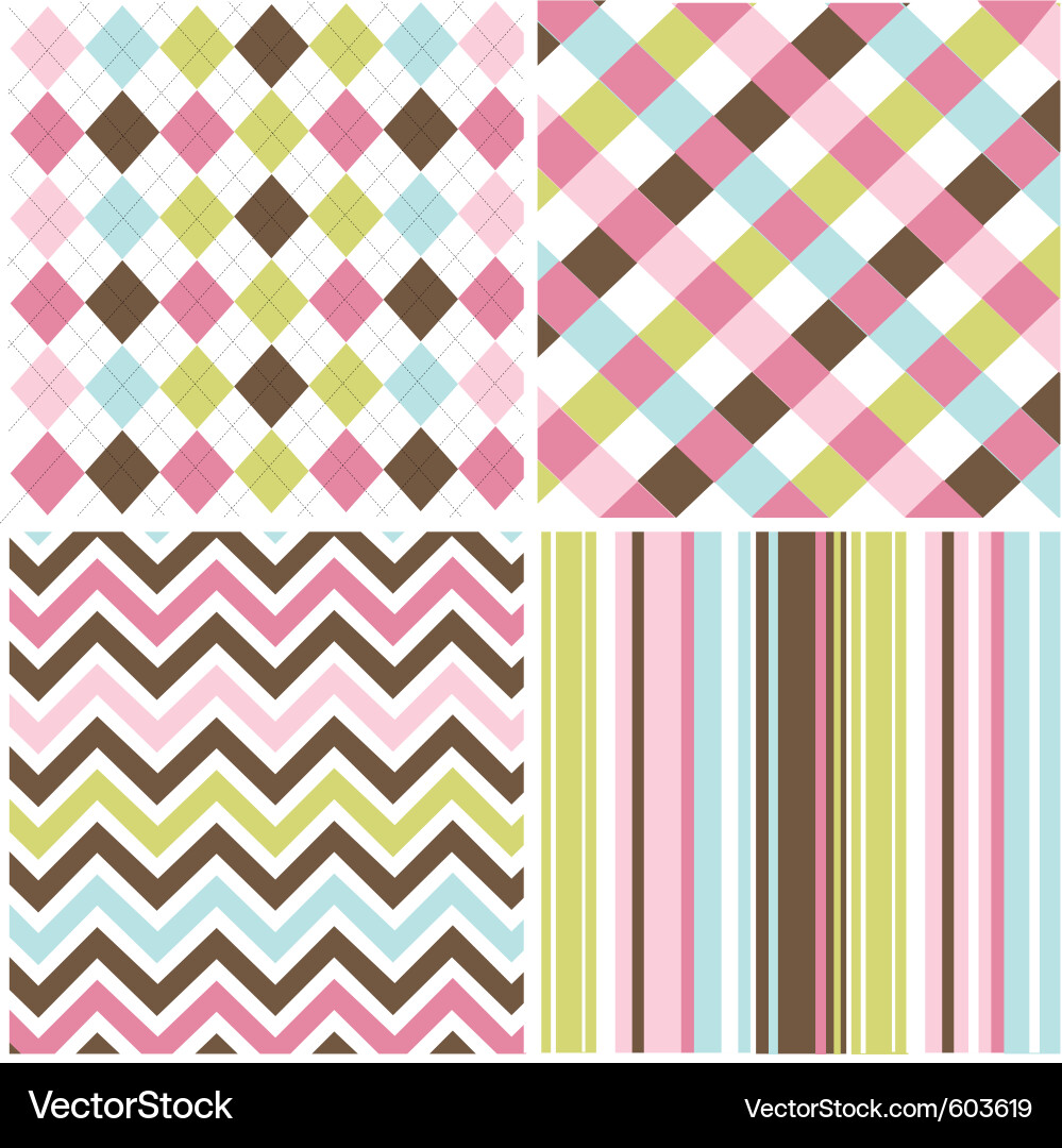 Colorful Fabric Patterns Vector Image