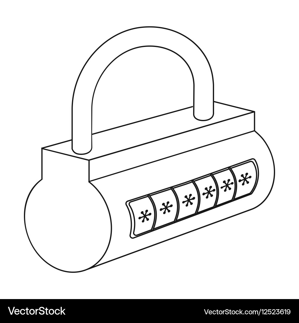 Computer password icon in outline style isolated Vector Image