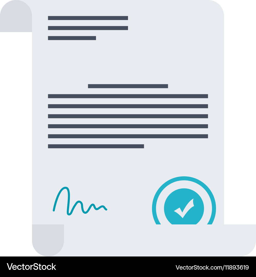 Contract with stamp and signature vector image