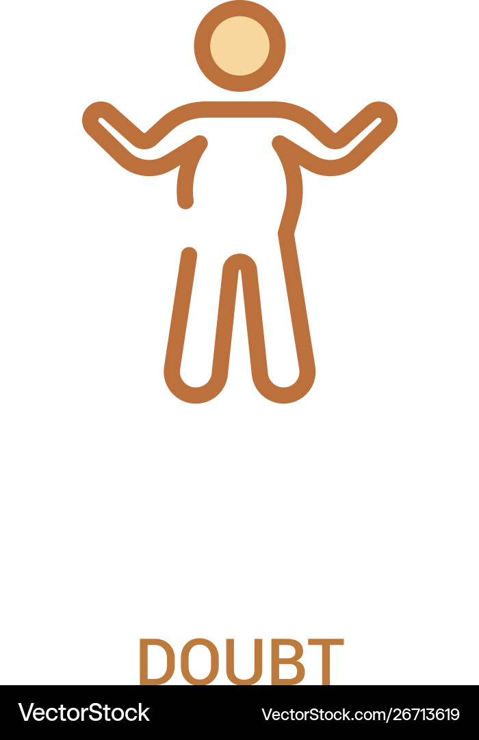 Doubt concept 2 colored icon simple line element Doubt concept 2 colored icon simple line element Vector Image