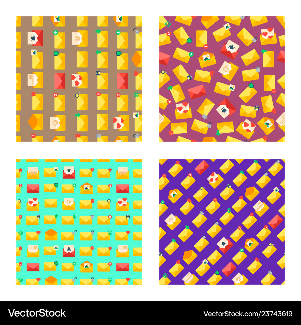 Email set of seamless pattern Email set of seamless pattern vector image