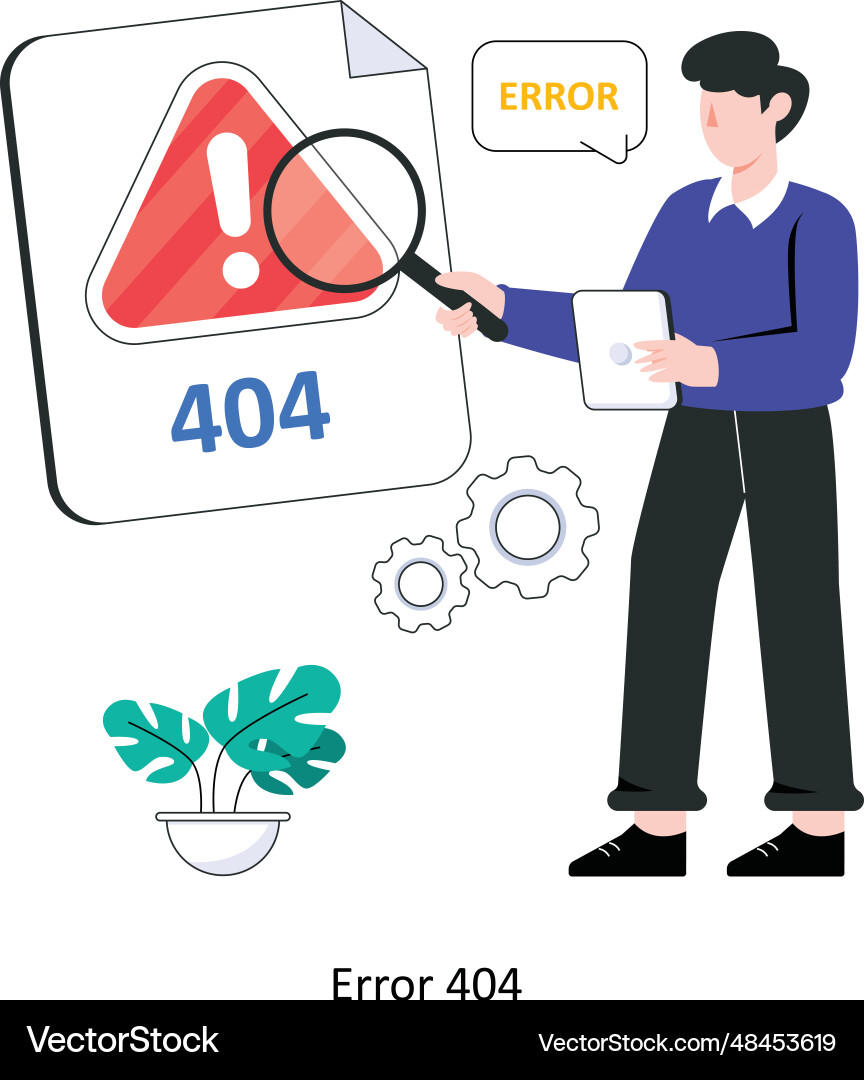 Error 404 flat style design Vector Image