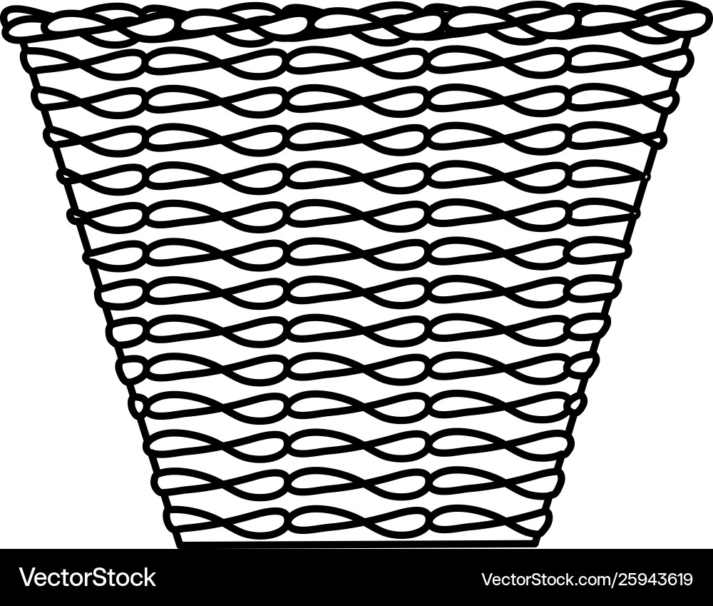 Ethnic straw basket isolated icon Vector Image