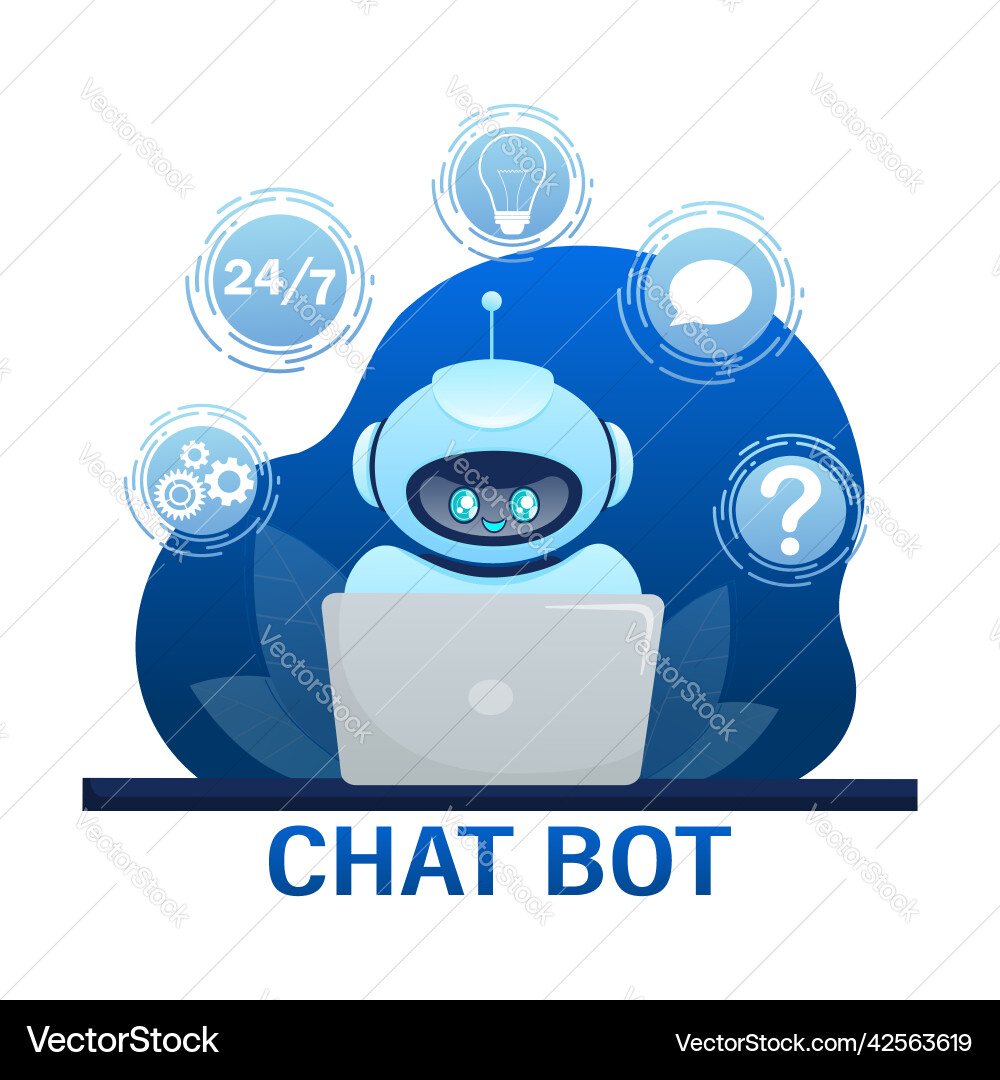 Flat chat bot for web design isometric Flat chat bot for web design isometric vector image