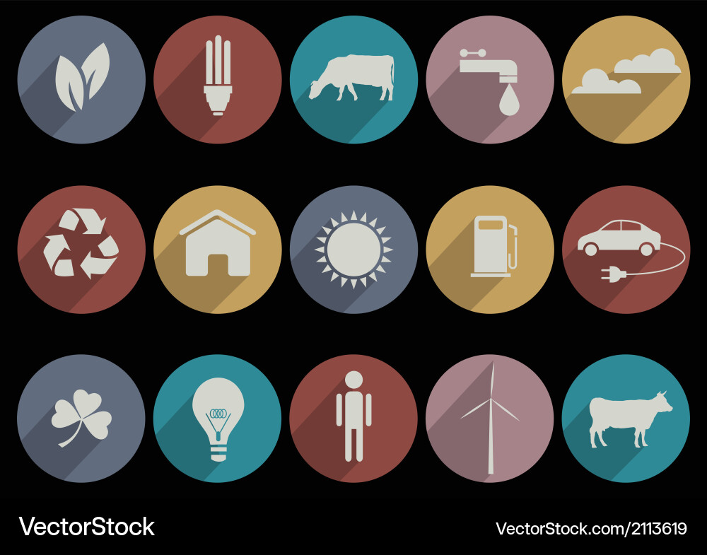Flat icons web and mobile applications vector image