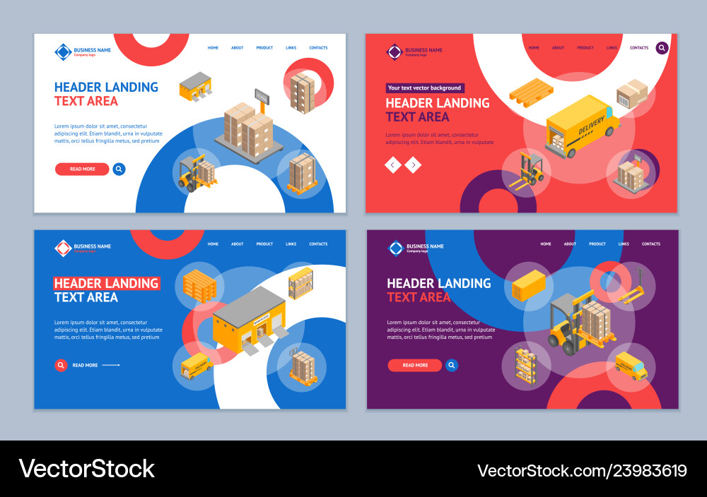 Logistic delivery service landing web page Logistic delivery service landing web page vector image