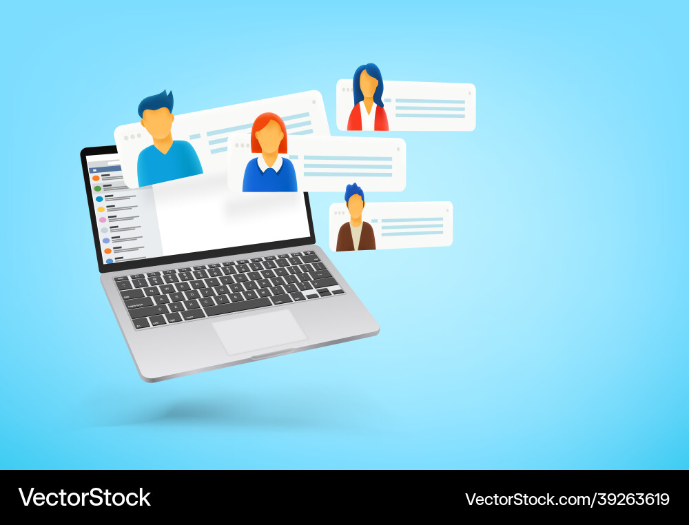 Making conference via modern computer vector image