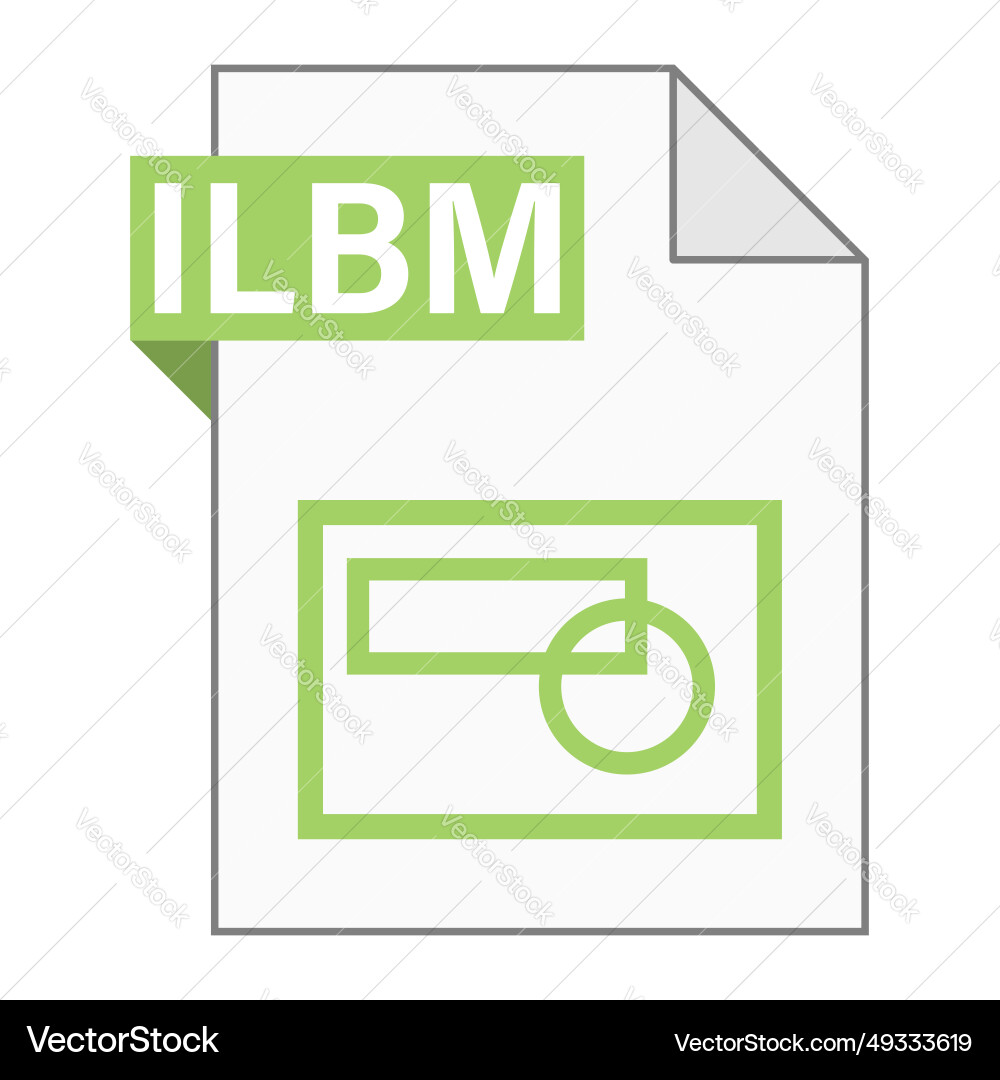Modern flat design of ilbm file icon for web Modern flat design of ilbm file icon for web vector image