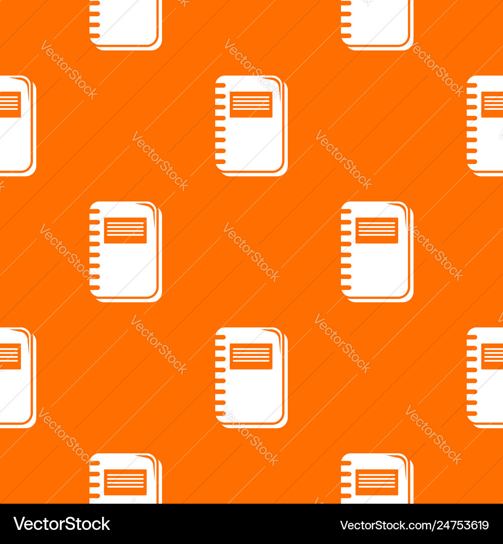 Notebook pattern orange Notebook pattern orange vector image
