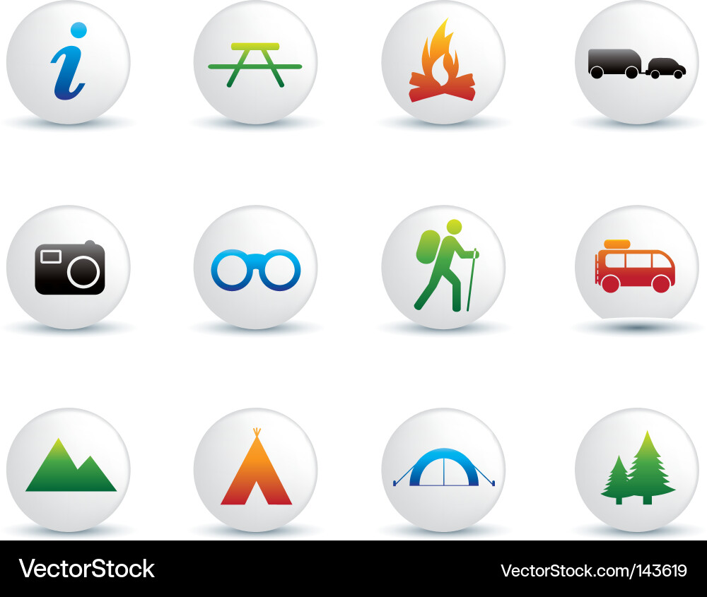 Outdoor Camping Icons Vector Image